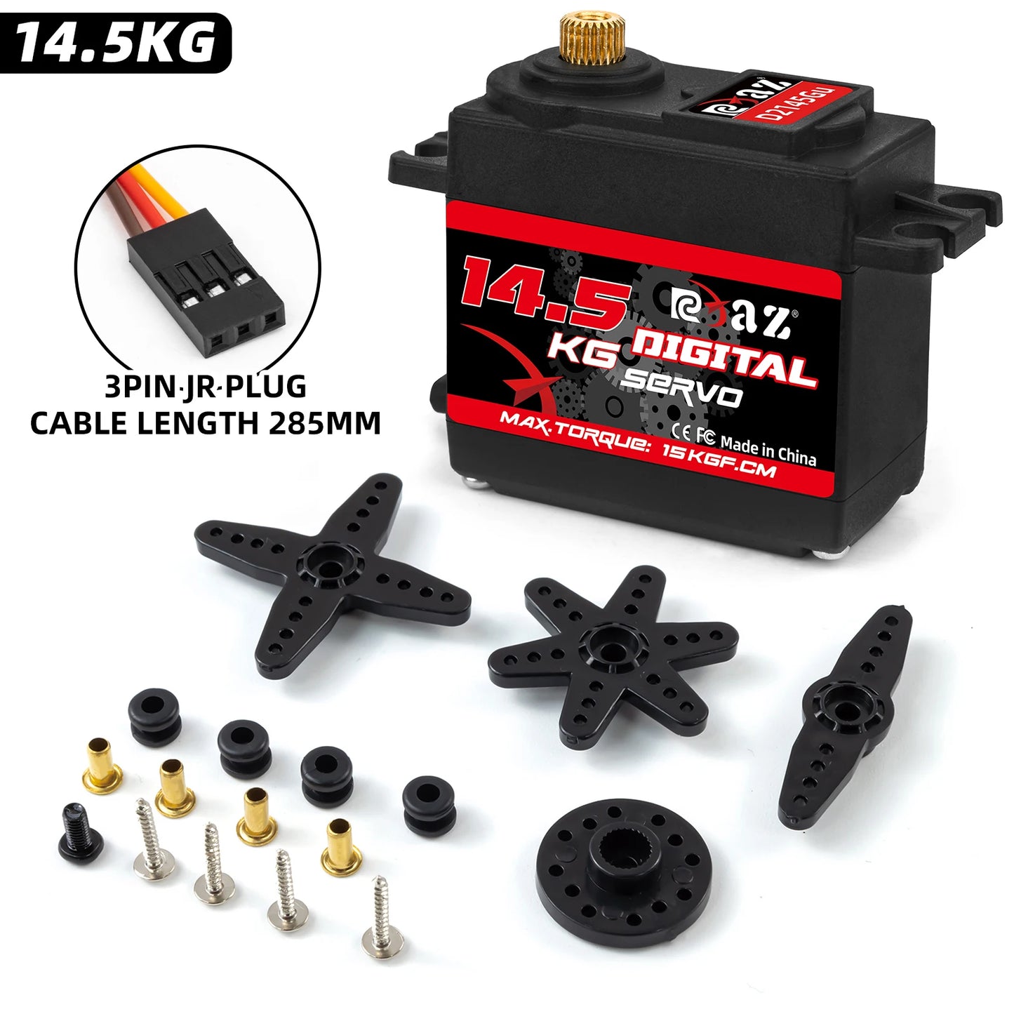 RCXAZ Digital Servo Rotation 180° Metal Gear Servo 3.5KG 6.5KG 9.5KG 14.5KG High Speed Servo for RC Car Robot Boat RC Helicopter