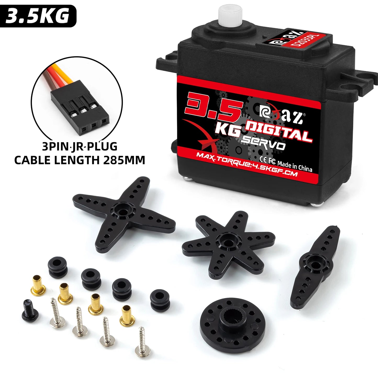 RCXAZ Digital Servo Rotation 180° Metal Gear Servo 3.5KG 6.5KG 9.5KG 14.5KG High Speed Servo for RC Car Robot Boat RC Helicopter