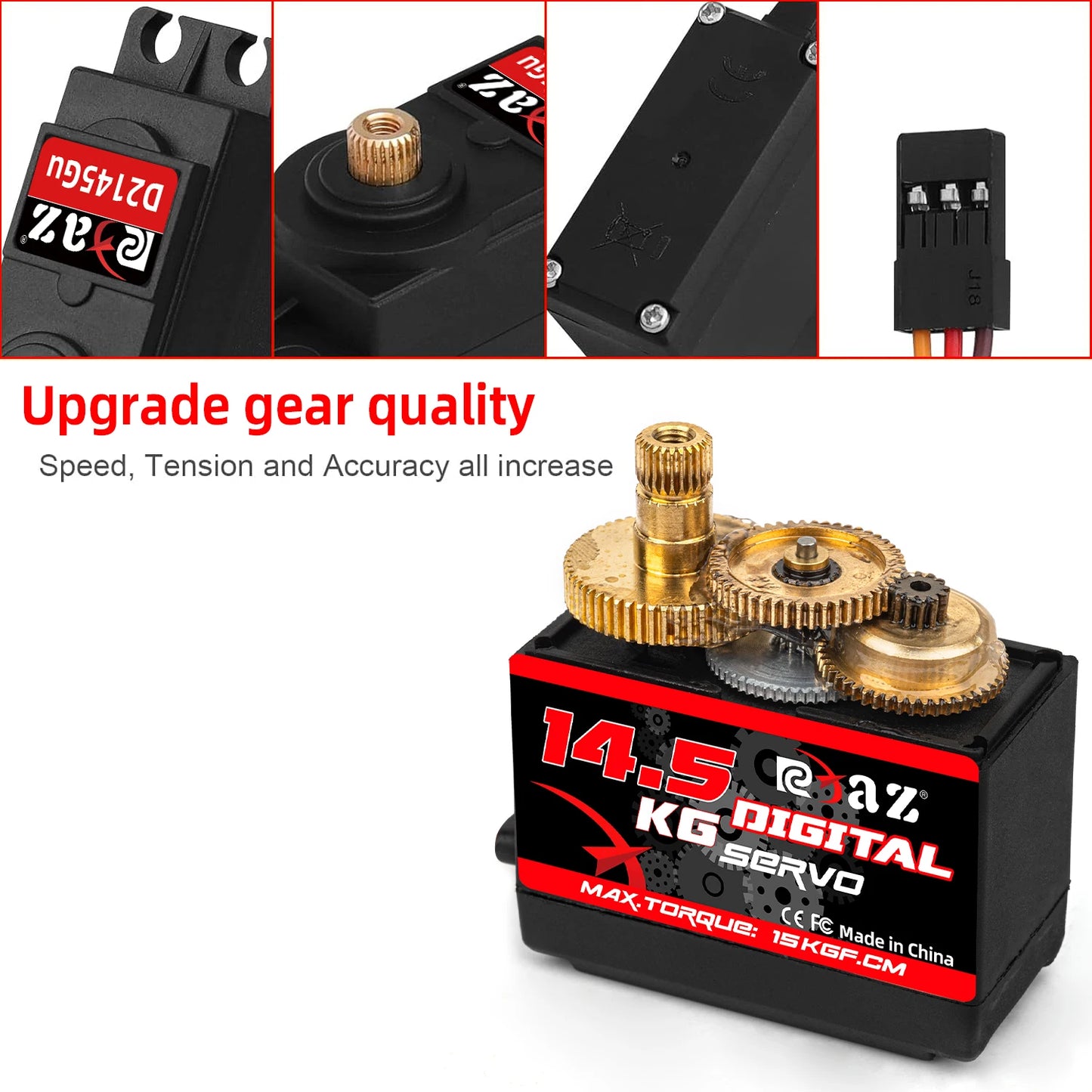 RCXAZ Digital Servo Rotation 180° Metal Gear Servo 3.5KG 6.5KG 9.5KG 14.5KG High Speed Servo for RC Car Robot Boat RC Helicopter