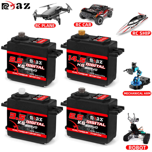 RCXAZ Digital Servo Rotation 180° Metal Gear Servo 3.5KG 6.5KG 9.5KG 14.5KG High Speed Servo for RC Car Robot Boat RC Helicopter