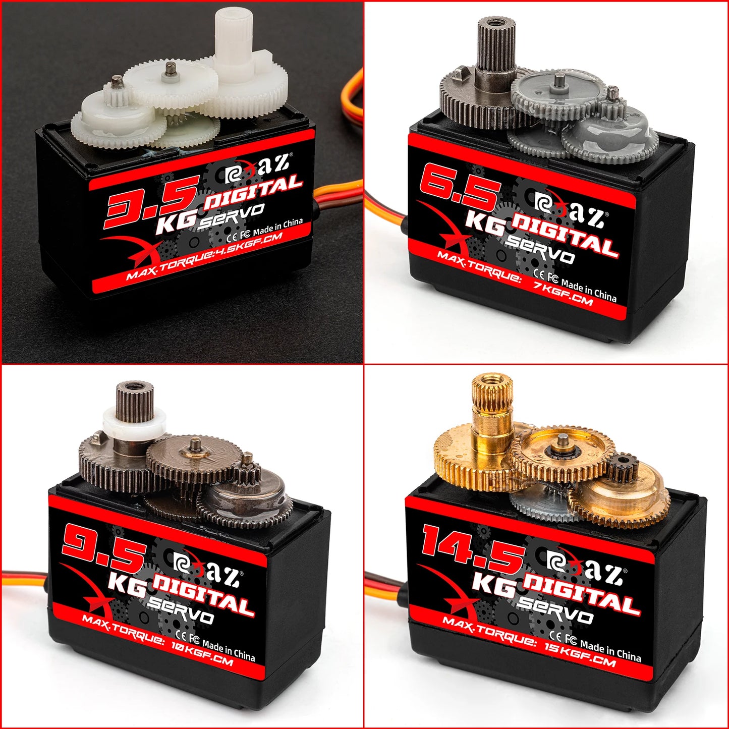 RCXAZ Digital Servo Rotation 180° Metal Gear Servo 3.5KG 6.5KG 9.5KG 14.5KG High Speed Servo for RC Car Robot Boat RC Helicopter